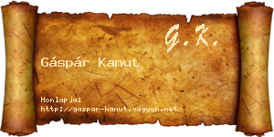 Gáspár Kanut névjegykártya